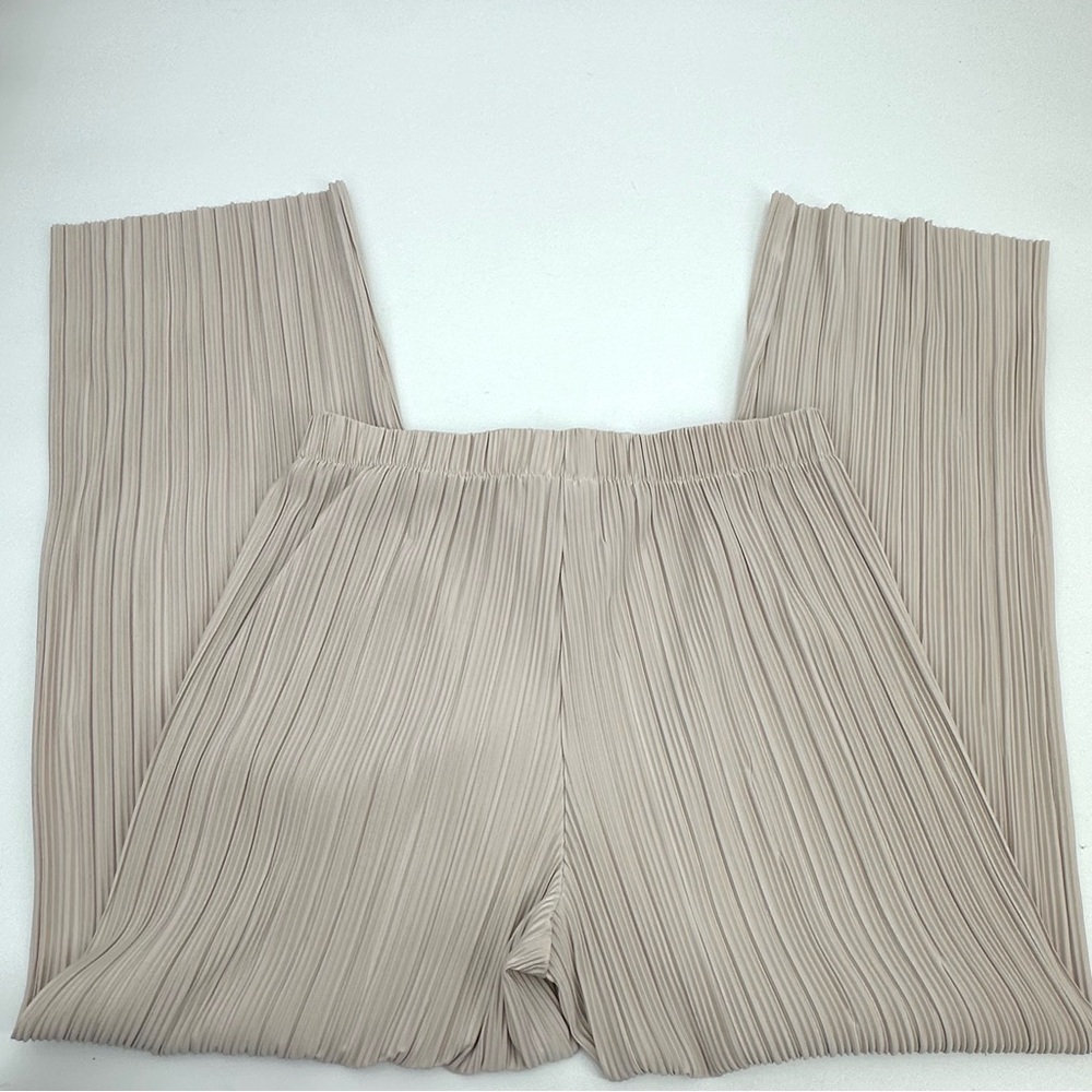 Sanctuary Pants Women’s M Beige Pleated Pull On Elastic Waist Polyester Neutral - Picture 9 of 10